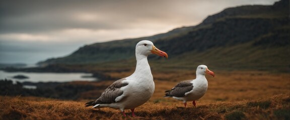seagulls on the coast  Seagull, albatross, Generative Ai,  - obrazy, fototapety, plakaty