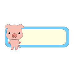 Animal nametag label. Name badge. Tag of hello. Sticker or card with my nametag.