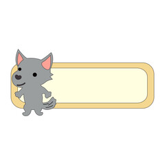Animal nametag label. Name badge. Tag of hello. Sticker or card with my nametag.