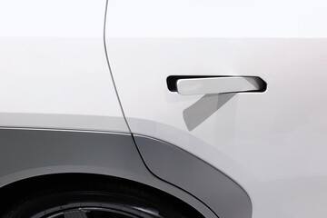 The new EV car door handle has a modern design.