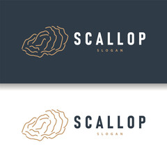 Seashell Logo, Inspirational Scallop Design With Pearl, Ocean Animals, Vector Jewelry Luxury Shell Beauty And Cosmetic