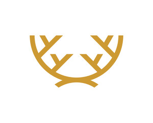 Abstract Deer horn vector icon logo