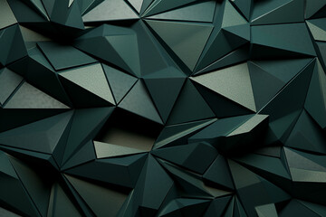 Abstract 3d rendering of chaotic polygonal shape. Futuristic background.