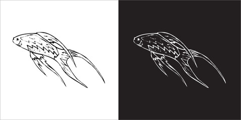  Illustration vector graphics of fish icon