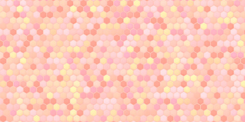 Abstract geometric seamless pink hexagon pattern art. Honeycomb bees hive cells pattern sign. Funny bee honey shapes vector icons for banner, card or wallpaper. Fun texture hexagon cell signs.