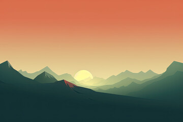 Minimalistic abstract landscape art for wallpaper