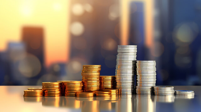 Business Growth,Solid Finance,Business of Trust and Confidence,Confident Financial Expert, 전문가의 금융 비지니스 테이블, 동전탑, 동전, 돈, 석양,전문가,회의,비지니스,성장