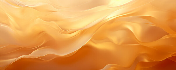 Abstract oil painting. Light peach waves with golden lines drawn with a palette knife