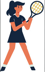 tennis player with racket