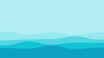 Looped animation. Wave animated background illustration blue colors. Modern colorful wallpaper. 4k