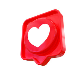 Love icon 3d social media