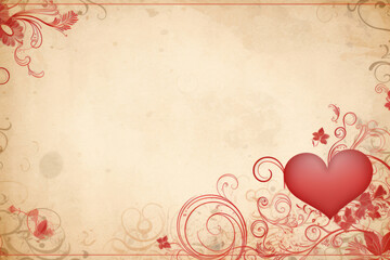 Design template for a Valentine's Day card in a style of sincere harmony