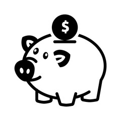 Solid black icon for Financial