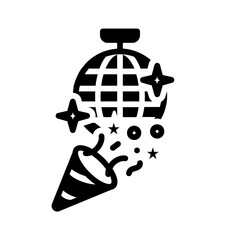 Solid black icon for Party