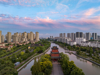 Fototapeta premium Urban Scenery of Huai'an City, Jiangsu Province, the Capital of Canals