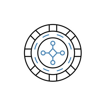 recommend clip art: roulette wheel concept line icon. Simple element illustration. roulette wheel concept outline symbol design.