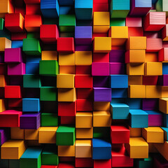 Fototapeta na wymiar Colorful background of wooden blocks generative ai