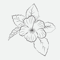 Hibiscus flower  vector icon design 