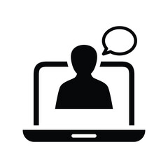 Online meeting chat vector icon