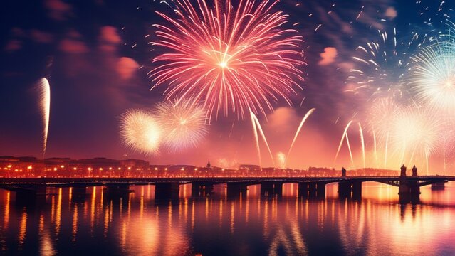 cinematic new years fireworks wallpaper