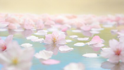 Obraz na płótnie Canvas 水面に浮かぶ桜の花びら