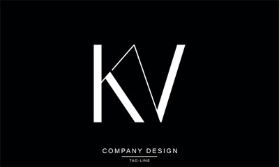 KV, VK, Abstract Letters Logo Monogram