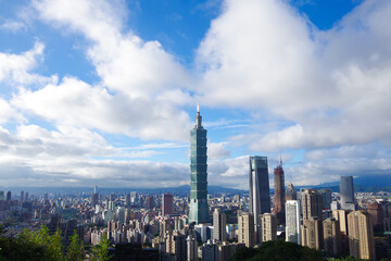 Naklejka premium View of Taipei 101 in Taiwan