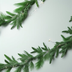 Obraz premium decorative christmas background with fir branches on a white background, Holiday backdrop, isolated 