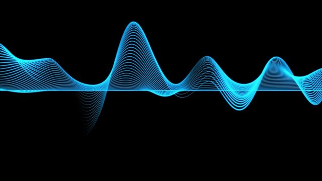 Abstract blue graph wave line particle over dark background, digital technology and innovation concept, 4k clip
