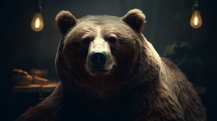 Brown bear portrait. Vector Illustration