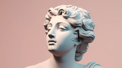 Greek woman statue. Wallpaper aesthetic. Illustration vector