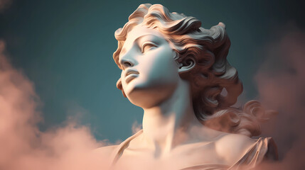 Greek woman statue. Wallpaper aesthetic. Illustration vector