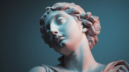 Greek woman statue. Wallpaper aesthetic. Illustration vector