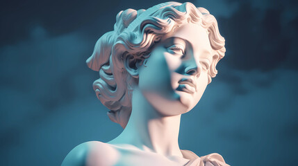 Greek woman statue. Wallpaper aesthetic. Illustration vector