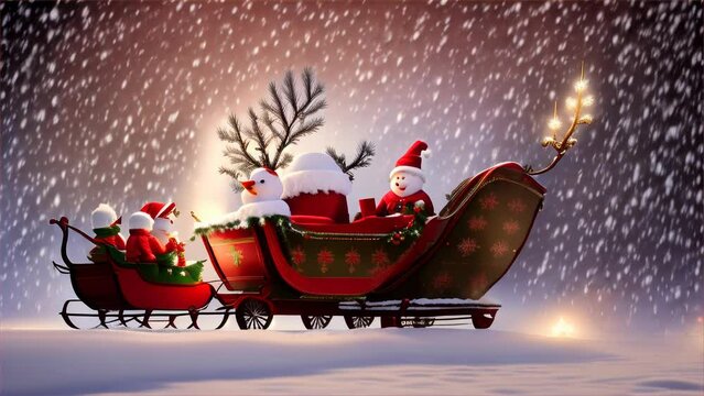 christmas sleigh with gifts