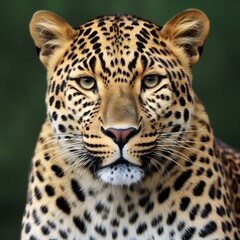 Leopard in the wild, close-up portrait,  Panthera pardus