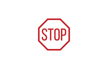 stop sign set in circle shape, isolated on white background. vector illustration