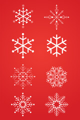 Naklejka na ściany i meble Set of snowflakes, Vector Illustration for your Christmas Card and Gift ,Poster, Brochure, Cover, website Design, EPS Vector Template