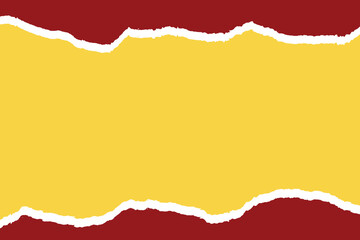 Dark red and yellow torn paper effect background banner or poster design vector illustration