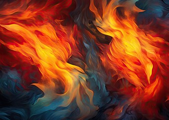A surrealistic fire background, where the flames are transformed into whimsical shapes and forms.