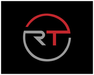 RT letter logo design with creative modern monogram logo. Initial letter RT logo. RT or R T letter alphabet logo design in vector format.