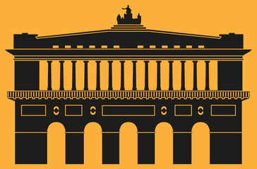 classical building with columns vector illustration