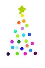 Abstract Christmas tree made of colorful balls
