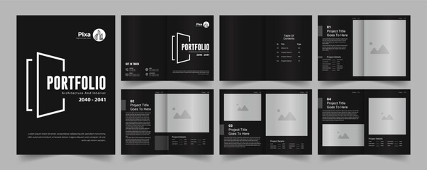 Architecture portfolio template design or interior portfolio