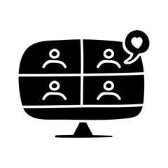 Online discussion icon in hand-drawn style