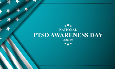 National PTSD Awareness Day June 27 Background Vector Illustration 
