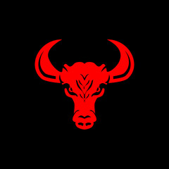 Vector illustration of bull, buffalo, cow. Suitable for logos, icons, mascots, etc.