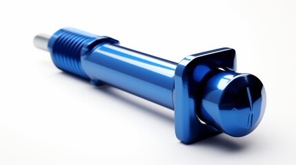 a blue bolt, emphasizing its calming color and sturdy construction, perfectly isolated on a...