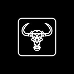 Vector illustration of bull, buffalo, cow. Suitable for logos, icons, mascots, etc.