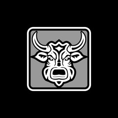 Vector illustration of bull, buffalo, cow. Suitable for logos, icons, mascots, etc.